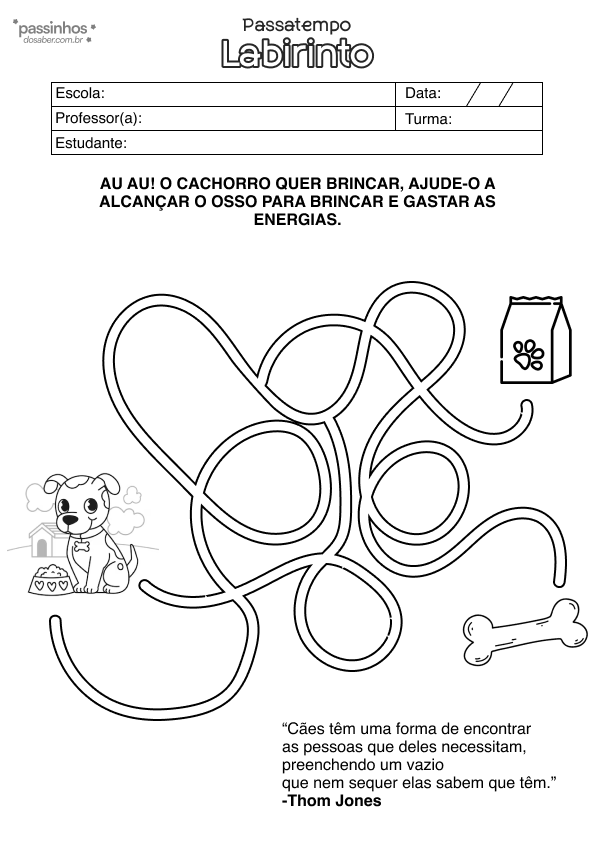 atividade de labirinto para crianças