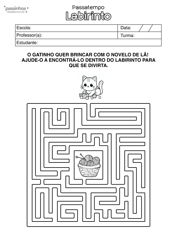 atividade de labirinto para crianças