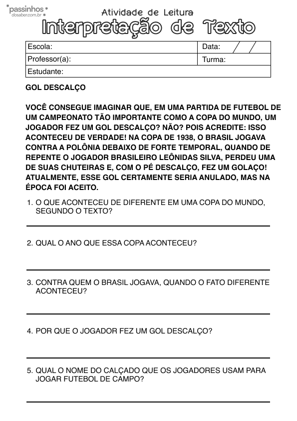 Leitura e interpretação de texto