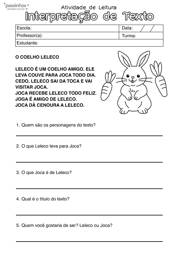 Leitura e interpretação de texto