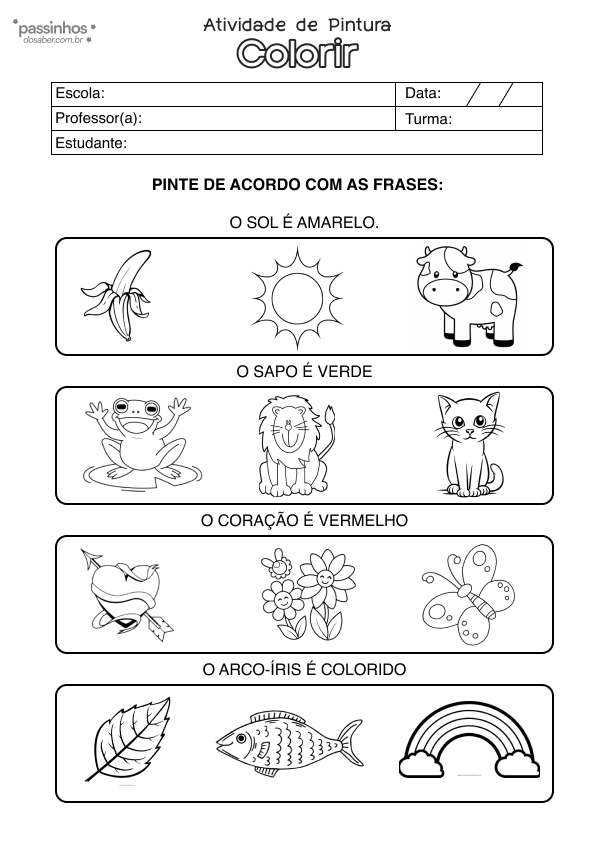 atividade infantil para colorir