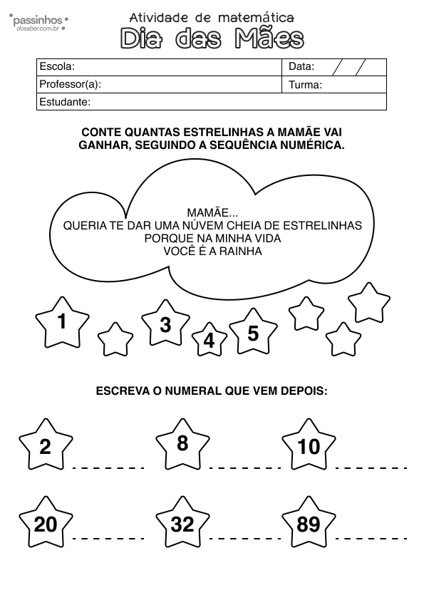 Atividade infantil sobre Dia das Mães para colorir e completar
