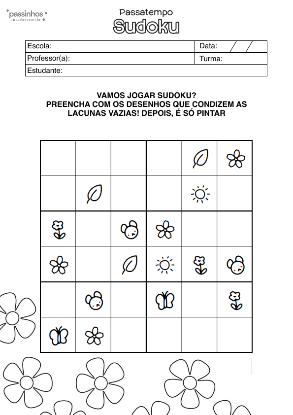 atividade infantil sudoku para crianças